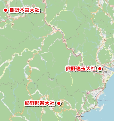 熊野三山めぐりモデルコースマップ(地図)