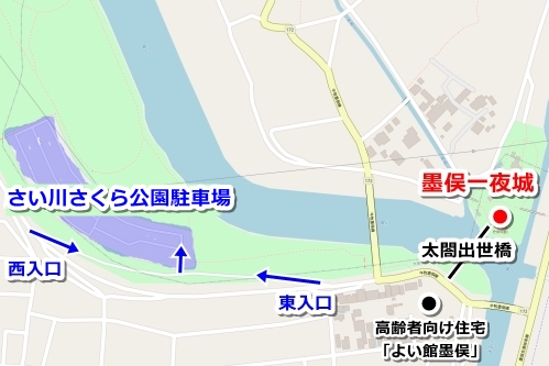 墨俣一夜城(岐阜県大垣市)駐車場マップ