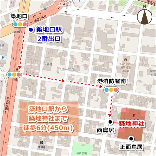 築地神社(名古屋市港区)アクセスマップ