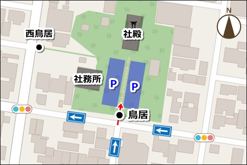 築地神社(名古屋市港区)駐車場マップ