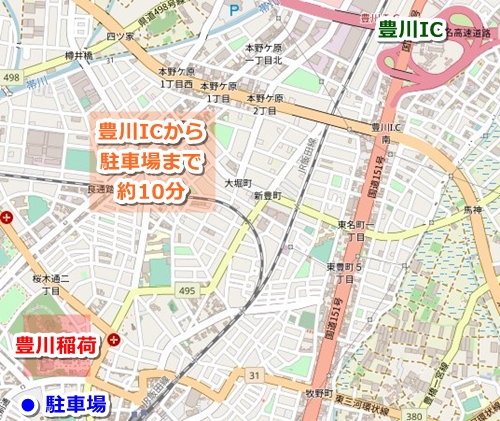 豊川稲荷(愛知県豊川市)車でのアクセスマップ