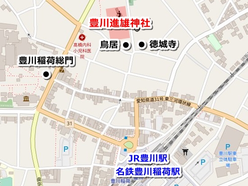 豊川進雄神社(愛知県豊川市)アクセスマップ