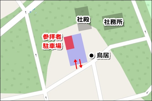 和爾良神社(名古屋市名東区)駐車場マップ