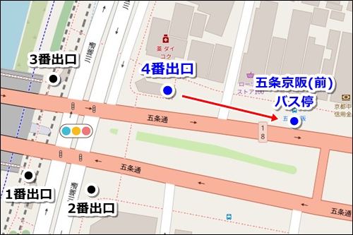 清水五条駅から清水寺へのバスでのアクセス01