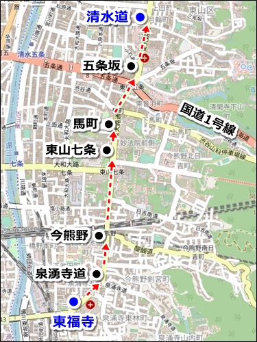 伏見稲荷大社から清水寺への行き方(JRとバス)04