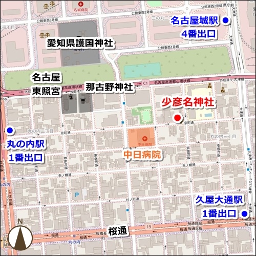 少彦名神社(名古屋市中区)アクセスマップ01