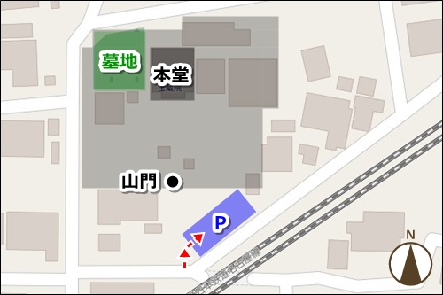 雲龍山宝蔵院(名古屋市中川区)駐車場マップ