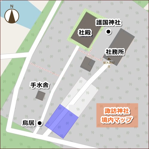 諏訪神社(岐阜県多治見市根本町)境内マップ(駐車場)