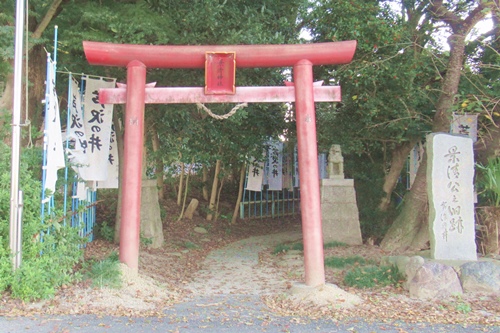 景清神社(愛知県大府市)鳥居と石碑「景清公之旧跡 芦沢の井」