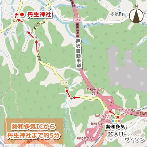 丹生神社(三重県多気町)アクセスマップ
