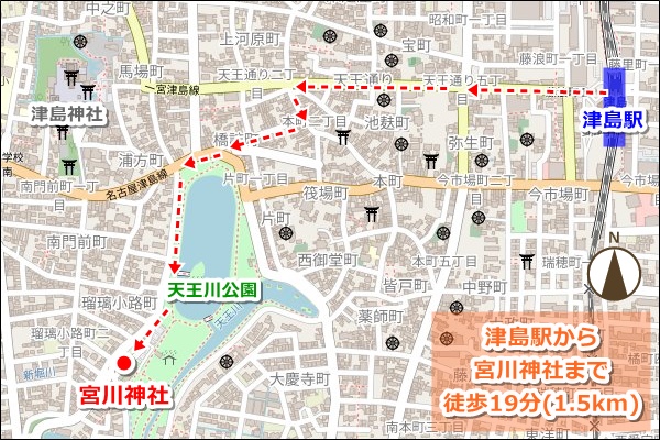 宮川神社(愛知県津島市)アクセスマップ