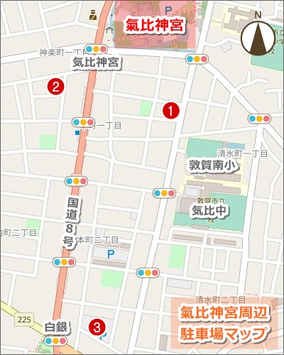 氣比神宮(福井県敦賀市)周辺駐車場マップ01