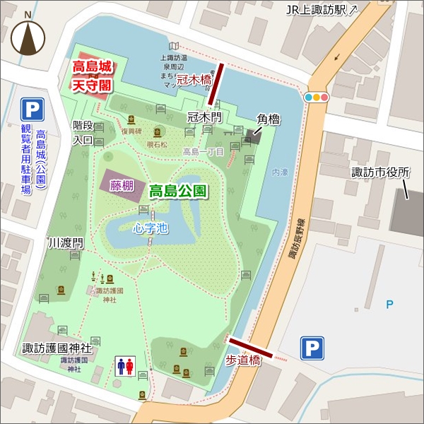 高島城(長野県諏訪市)駐車場マップ02